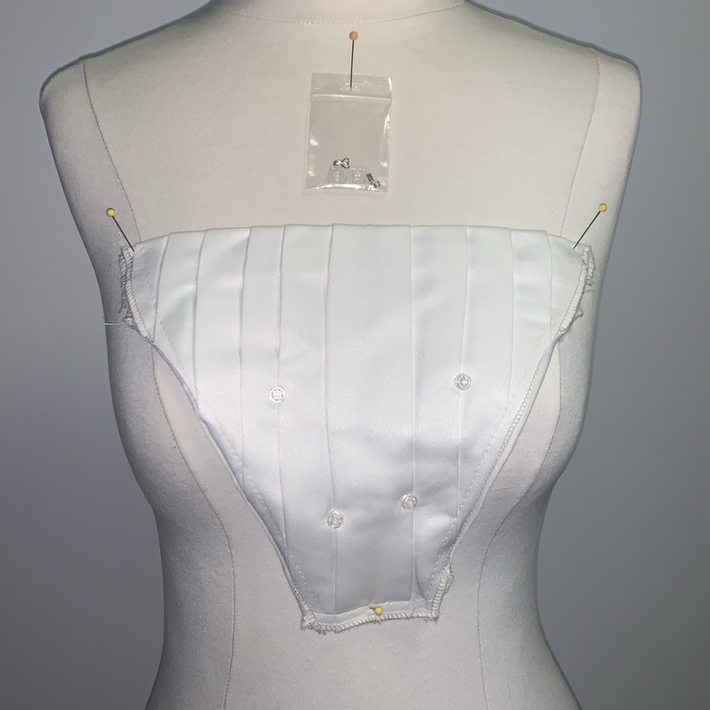 Modesty piece, Ivory Satin, for plus size dresses, Handmade